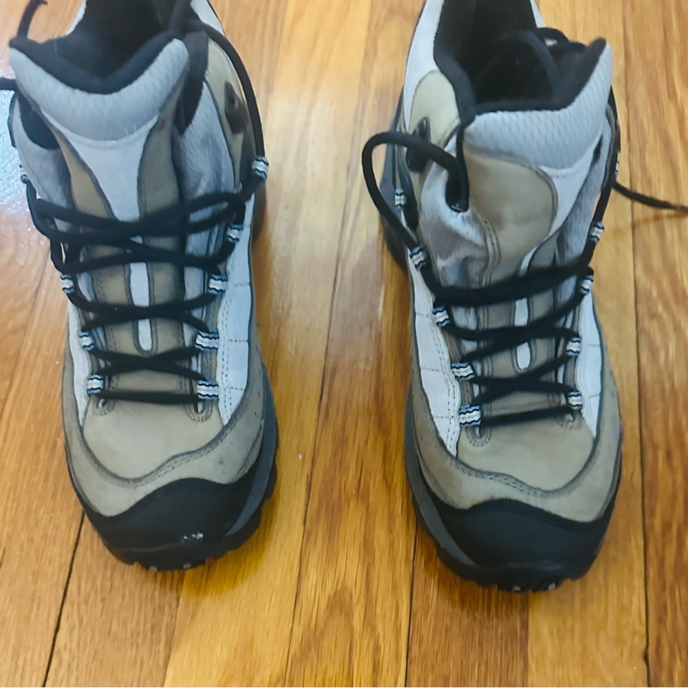 Black and Gray Rugged Hiking Boots with Ankle Support